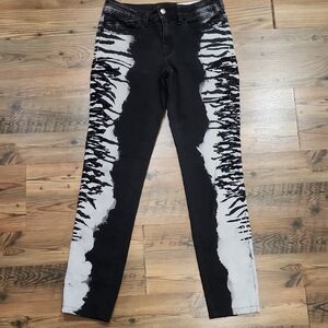 Just Cavalli Luxe Zebra Sequin Glamoratti Mob Wife‎ Jersey Shore Skinny Leg 27